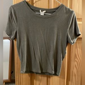 Olive green ribbed crop top